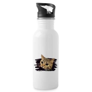 Bkh katze - Trinkflasche mit integriertem Trinkhalm - Weiß - Rechts