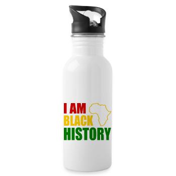 I am black history - Gourde avec paille intégrée - blanc - Droite