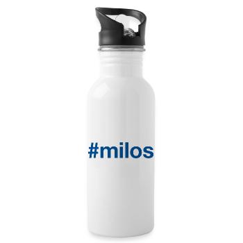 MILOS Grèce Griechenland Hashtag - Gourde avec paille intégrée - blanc - Droite