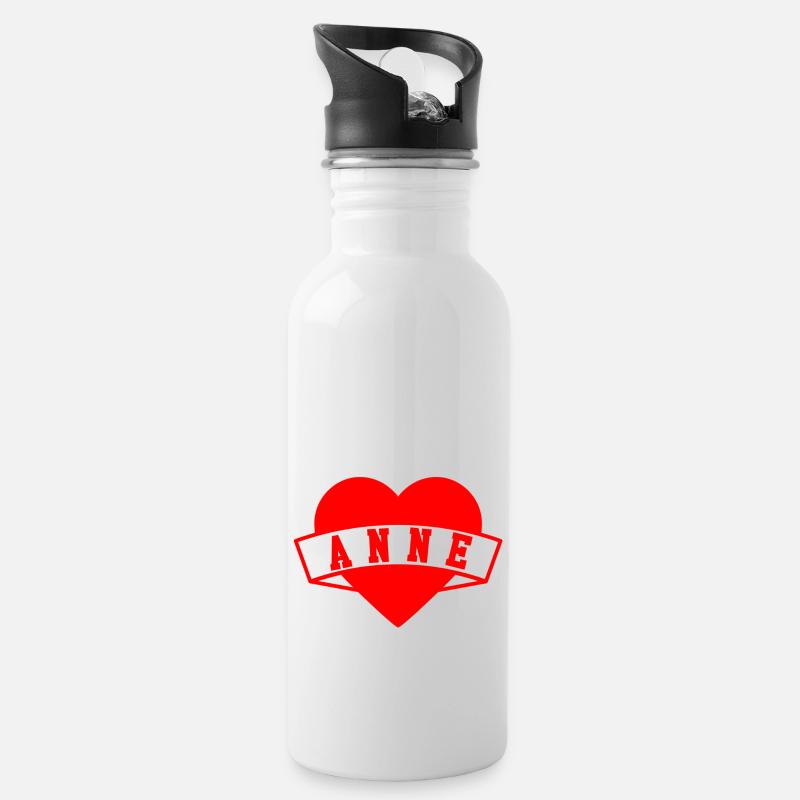 Anne Herzen - Water bottle with straw - white