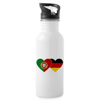 Portugal Allemagne Flag Heart - Gourde avec paille intégrée - blanc - Droite