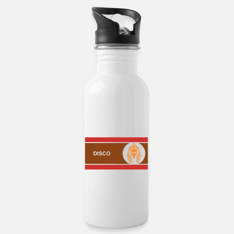 Disco Alien sucht Party - Trinkflasche mit integriertem Trinkhalm - Weiß