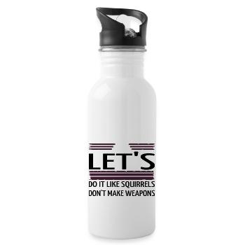 peace sign gift idea counterculture gift - Water bottle with straw - white - Right