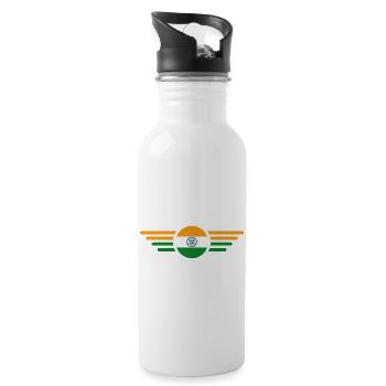 Ich liebe Indien, Stil Design T-Shirt - Trinkflasche mit integriertem Trinkhalm - Weiß - Rechts