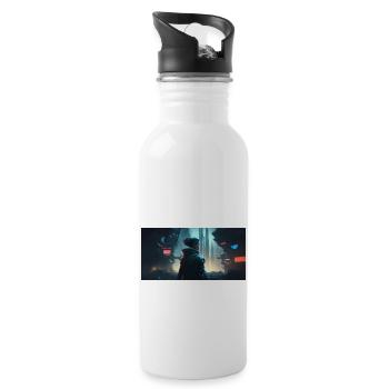 Woman of the future - Water bottle with straw - white - Right