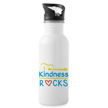 FREUNDLICHKEIT ROCKEN - Trinkflasche mit integriertem Trinkhalm - Weiß - Rechts