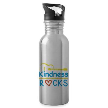 KINDNESS ROCKS - Water bottle with straw - silver - Right