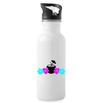 Hibiscus Kokus - Water bottle with straw - white - Right