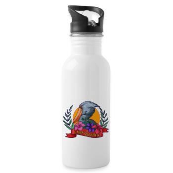 Shoebill Bird Ornithologist Forest I Gift - Water bottle with straw - white - Right