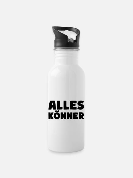 Alles Könner Experte Meister Profi - Trinkflasche mit integriertem Trinkhalm - Weiß