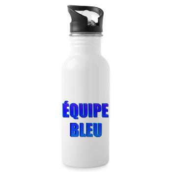 équipe bleu - Gourde avec paille intégrée - blanc - Droite