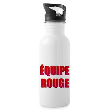 équipe rouge - Gourde avec paille intégrée - blanc - Droite