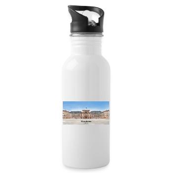 Barockschloss Mannheim Aquarell - Trinkflasche mit integriertem Trinkhalm - Weiß - Rechts
