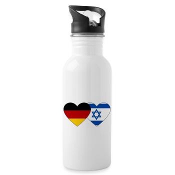 Allemagne Israël drapeau coeur - Gourde avec paille intégrée - blanc - Droite