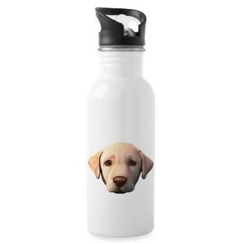 Labrador propriétaire chiot Labrador Retriever - Gourde avec paille intégrée - blanc - Droite
