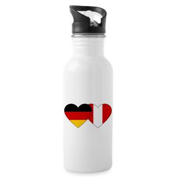 Allemagne Pérou Drapeau du Cœur - Gourde avec paille intégrée - blanc - Droite