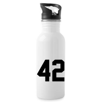 42 - Trinkflasche mit integriertem Trinkhalm - Weiß - Rechts