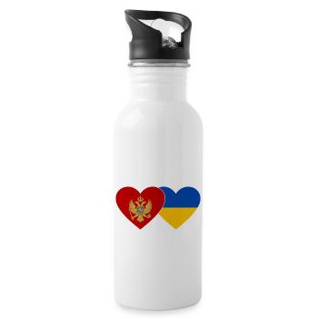 Monténégro Drapeau de l’Ukraine - Gourde avec paille intégrée - blanc - Droite