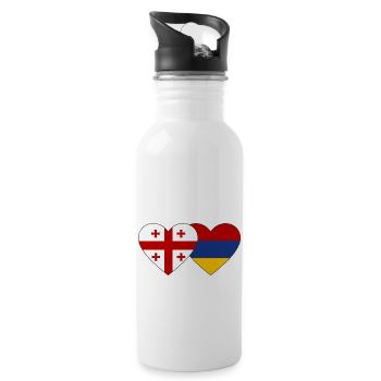 Géorgie Arménie Flag Coeur - Gourde avec paille intégrée - blanc - Droite