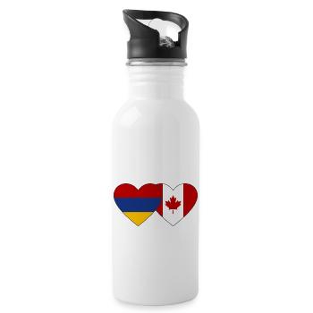 Arménie Canada Flag Heart - Gourde avec paille intégrée - blanc - Droite
