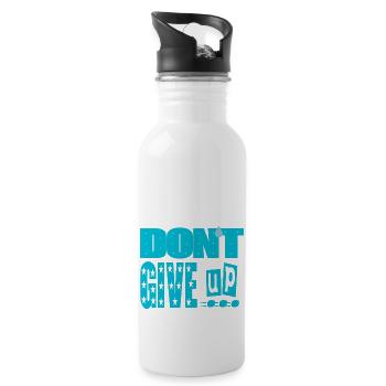 don't give up - Water bottle with straw - white - Right