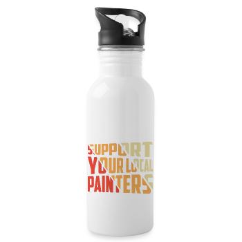 Support Your Local Painters Profession Job - Water bottle with straw - white - Right