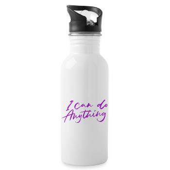 I can do anything - Water bottle with straw - white - Right