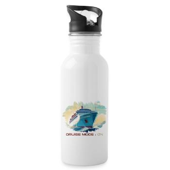 Cruise mode enabled. A stylish pattern for holidays. - Water bottle with straw - white - Right