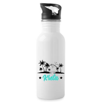 kreta - Trinkflasche mit integriertem Trinkhalm - Weiß - Rechts