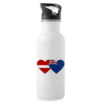 Latvia New Zealand flag - Water bottle with straw - white - Right