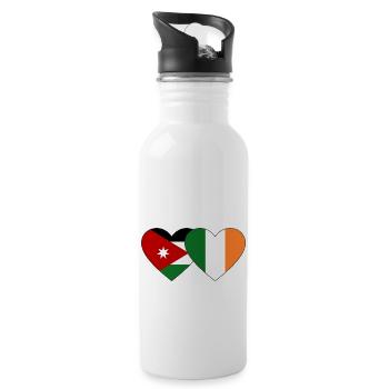 Jordanie Irlande Flag Heart - Gourde avec paille intégrée - blanc - Droite