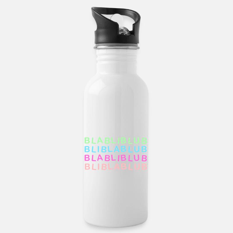 Bla Bli Blub - Trinkflasche mit integriertem Trinkhalm - Weiß