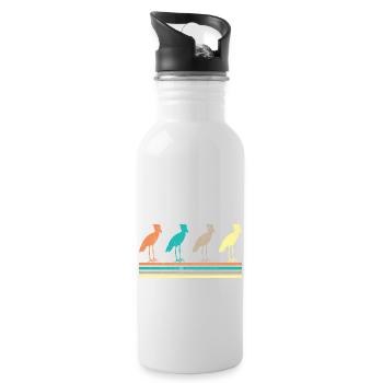 Shoebill Bird Ornithologist Forest I Gift - Water bottle with straw - white - Right