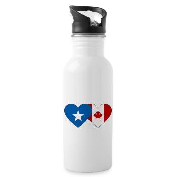 Somalia Canada Flag Heart - Water bottle with straw - white - Right