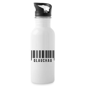 Erzgebirge Strichcode Glauchau - Trinkflasche mit integriertem Trinkhalm - Weiß - Rechts