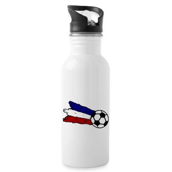 Die Fußballer aus Frankreich - Trinkflasche mit integriertem Trinkhalm - Weiß - Rechts