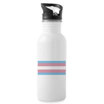 trans pride - Trinkflasche mit integriertem Trinkhalm - Weiß - Rechts