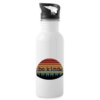 freundlich sein - Trinkflasche mit integriertem Trinkhalm - Weiß - Rechts