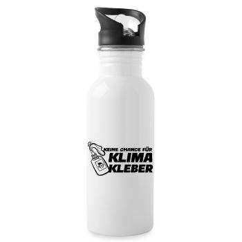 keine Chance für Klimakleber - Trinkflasche mit integriertem Trinkhalm - Weiß - Rechts