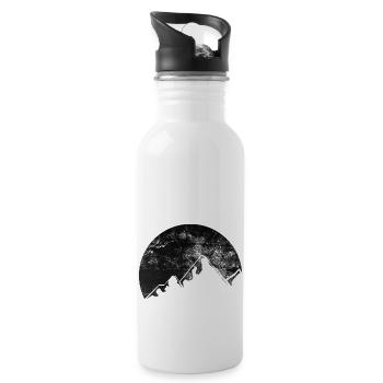 Moon - Mountain - (1) - Water bottle with straw - white - Right