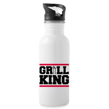 grill king - Trinkflasche mit integriertem Trinkhalm - Weiß - Rechts