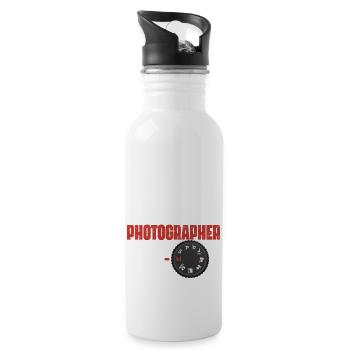 Everyone Is A Photographer Until... Photography Ca - Trinkflasche mit integriertem Trinkhalm - Weiß - Rechts