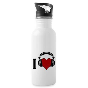 I ♥️ Music - Water bottle with straw - white - Right