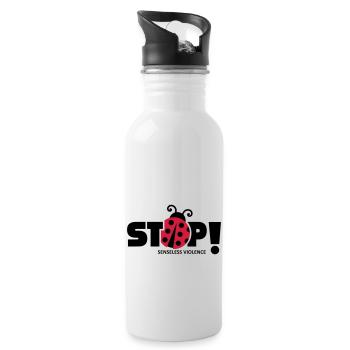 Stop senseless violence. Senseless violence, - Water bottle with straw - white - Right