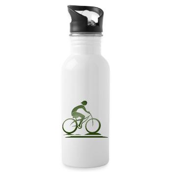 Cycliste - Gourde avec paille intégrée - blanc - Droite