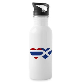 Coeur de drapeau de Thaïlande Ecosse - Gourde avec paille intégrée - blanc - Droite