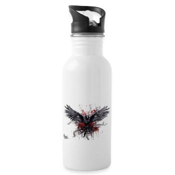 Rabe - Trinkflasche mit integriertem Trinkhalm - Weiß - Rechts