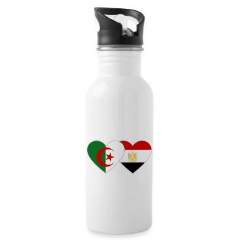 Algérie Egypte Drapeau Coeur - Gourde avec paille intégrée - blanc - Droite