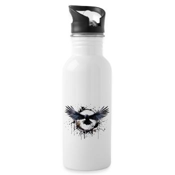 Rabe - Trinkflasche mit integriertem Trinkhalm - Weiß - Rechts