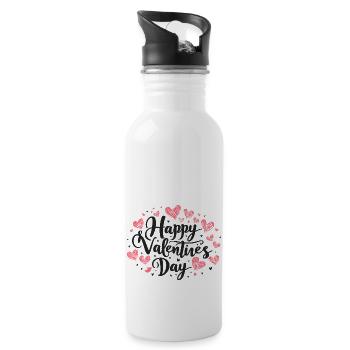 L’amour dans l’air - Spécial Saint-Valentin - Gourde avec paille intégrée - blanc - Droite